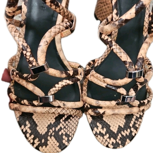 Rebecca Minkoff Womens Apolline Tan Snakeskin Leather Strappy Sandals 9 - Picture 9 of 10